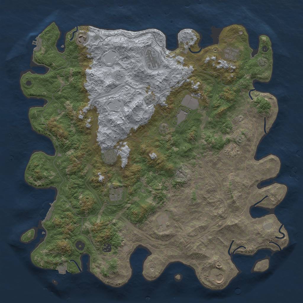 Rust Map: Procedural Map, Size: 4800, Seed: 1944031502, 19 Monuments
