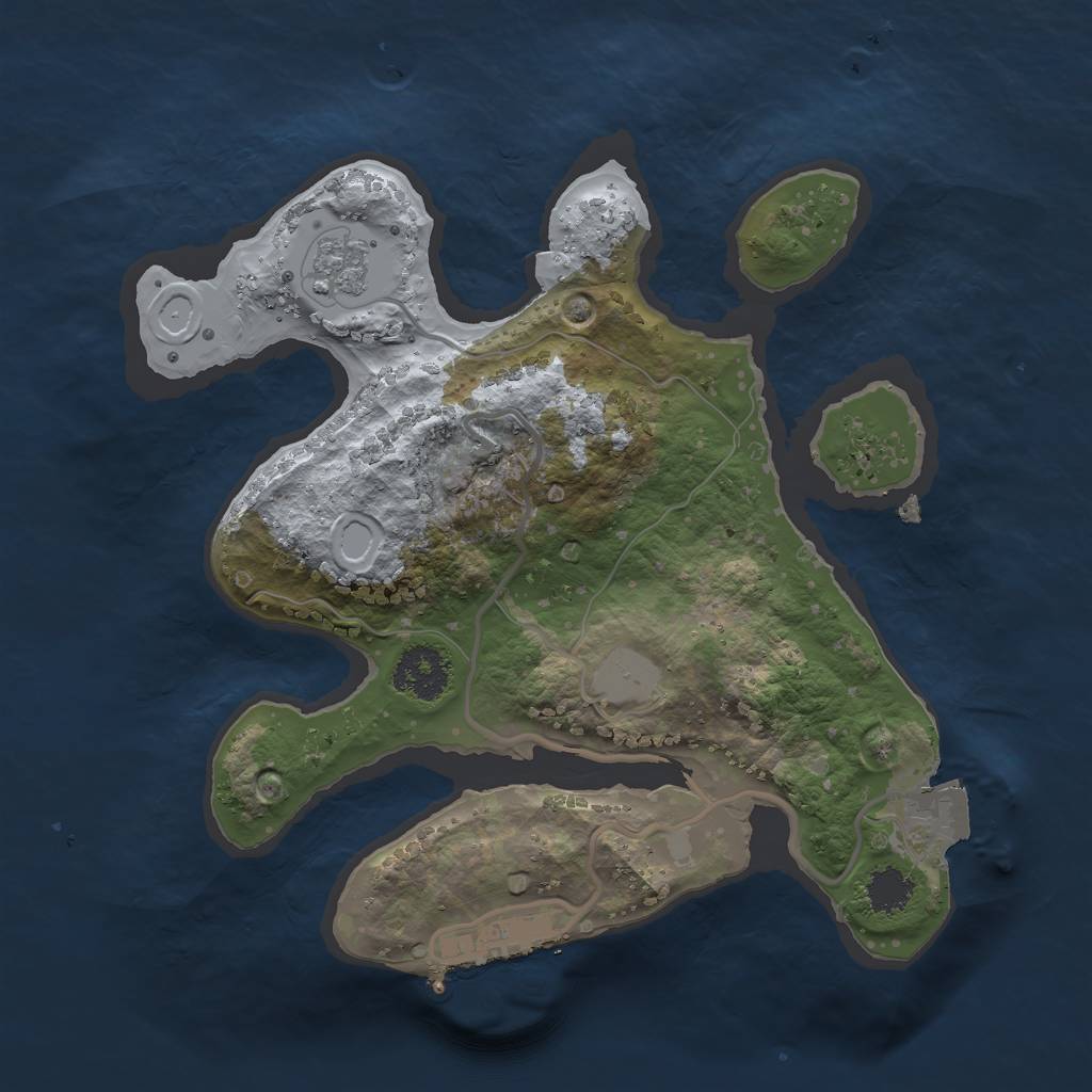 Rust Map: Procedural Map, Size: 2100, Seed: 1475078291, 5 Monuments