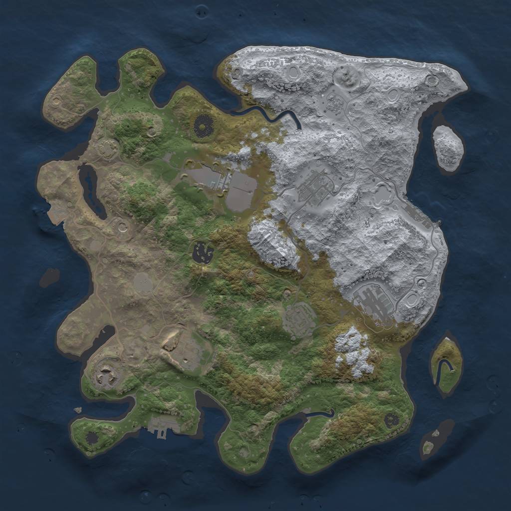 Rust Map: Procedural Map, Size: 3500, Seed: 570922251, 15 Monuments