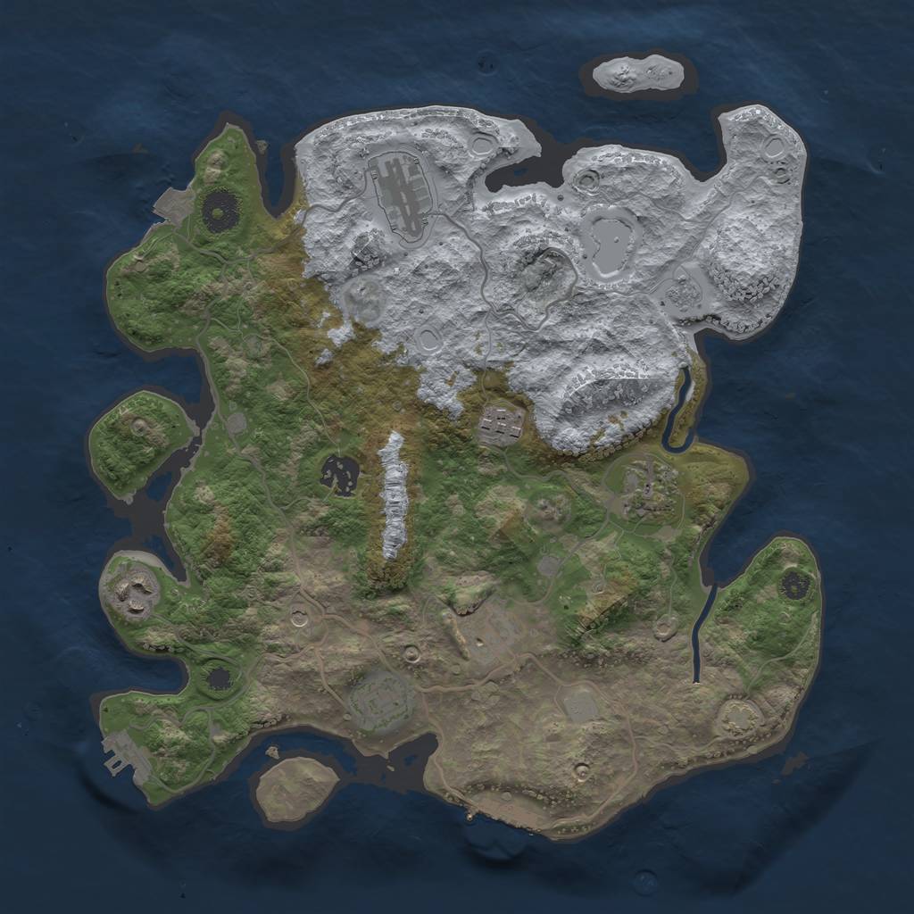 Rust Map: Procedural Map, Size: 3412, Seed: 13825, 15 Monuments