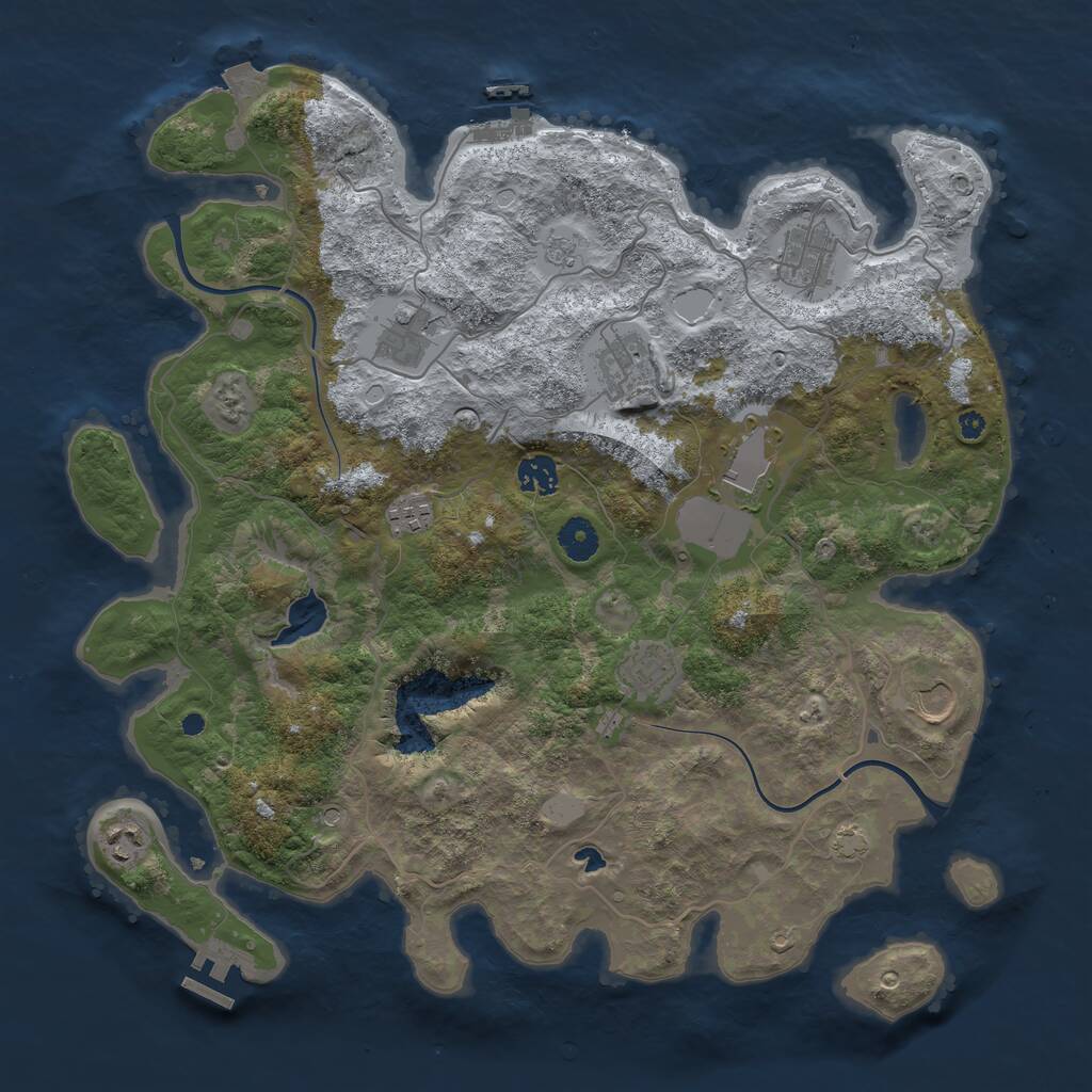 Rust Map: Procedural Map, Size: 4000, Seed: 86759, 15 Monuments