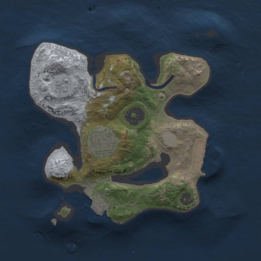 Rust Map: Procedural Map, Size: 2100, Seed: 324789061, 6 Monuments