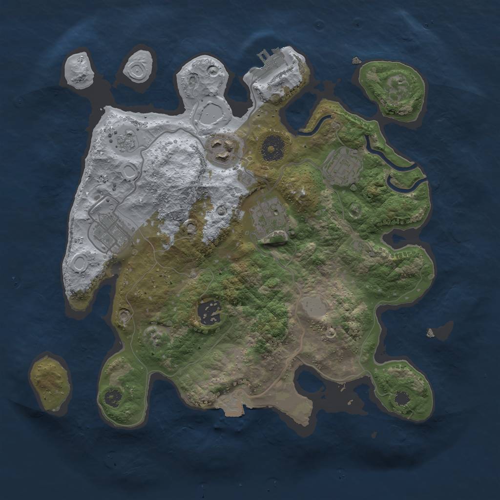 Rust Map: Procedural Map, Size: 3000, Seed: 58352659, 10 Monuments
