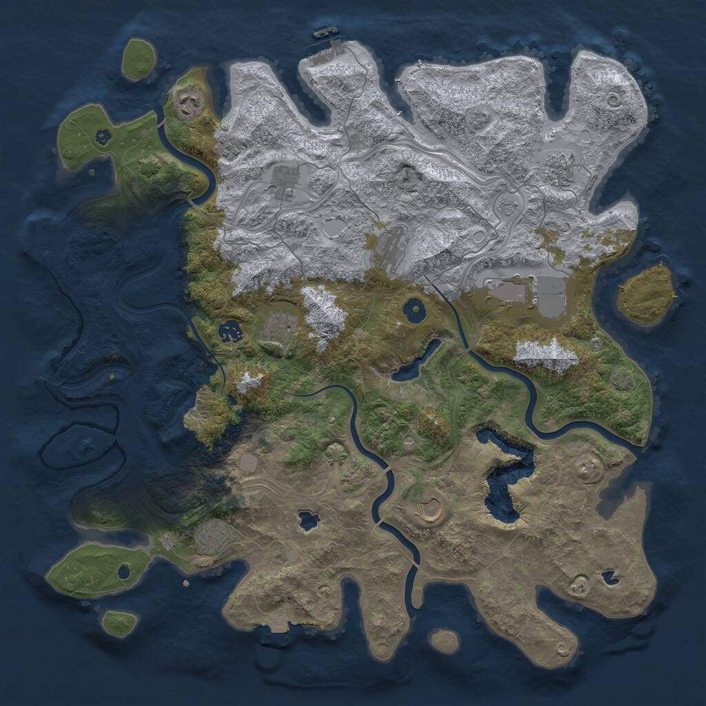 Rust Map: Procedural Map, Size: 4500, Seed: 304682761, 16 Monuments