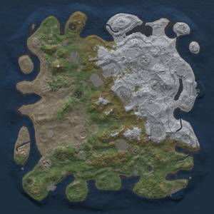 Thumbnail Rust Map: Procedural Map, Size: 4145, Seed: 553435778, 18 Monuments