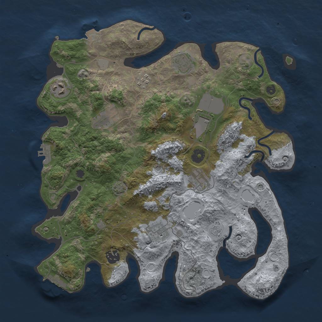 Rust Map: Procedural Map, Size: 3500, Seed: 99149, 16 Monuments