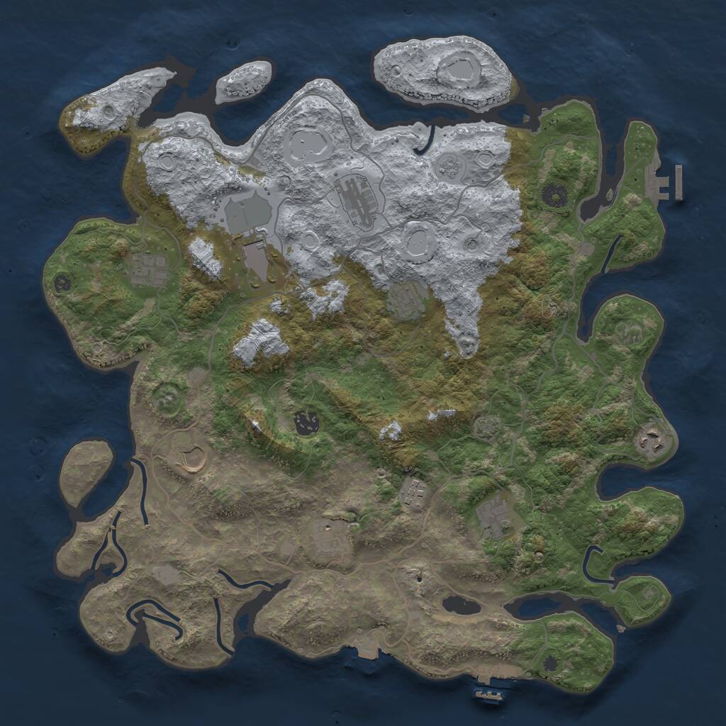 Rust Map: Procedural Map, Size: 4200, Seed: 1882, 16 Monuments