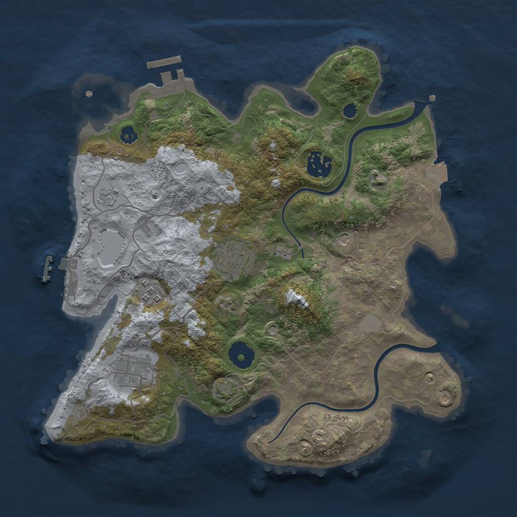 Rust Map: Procedural Map, Size: 3000, Seed: 545318687, 10 Monuments