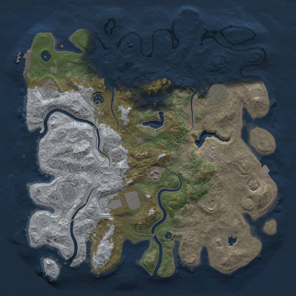 Rust Map: Procedural Map, Size: 4250, Seed: 518498110, 14 Monuments