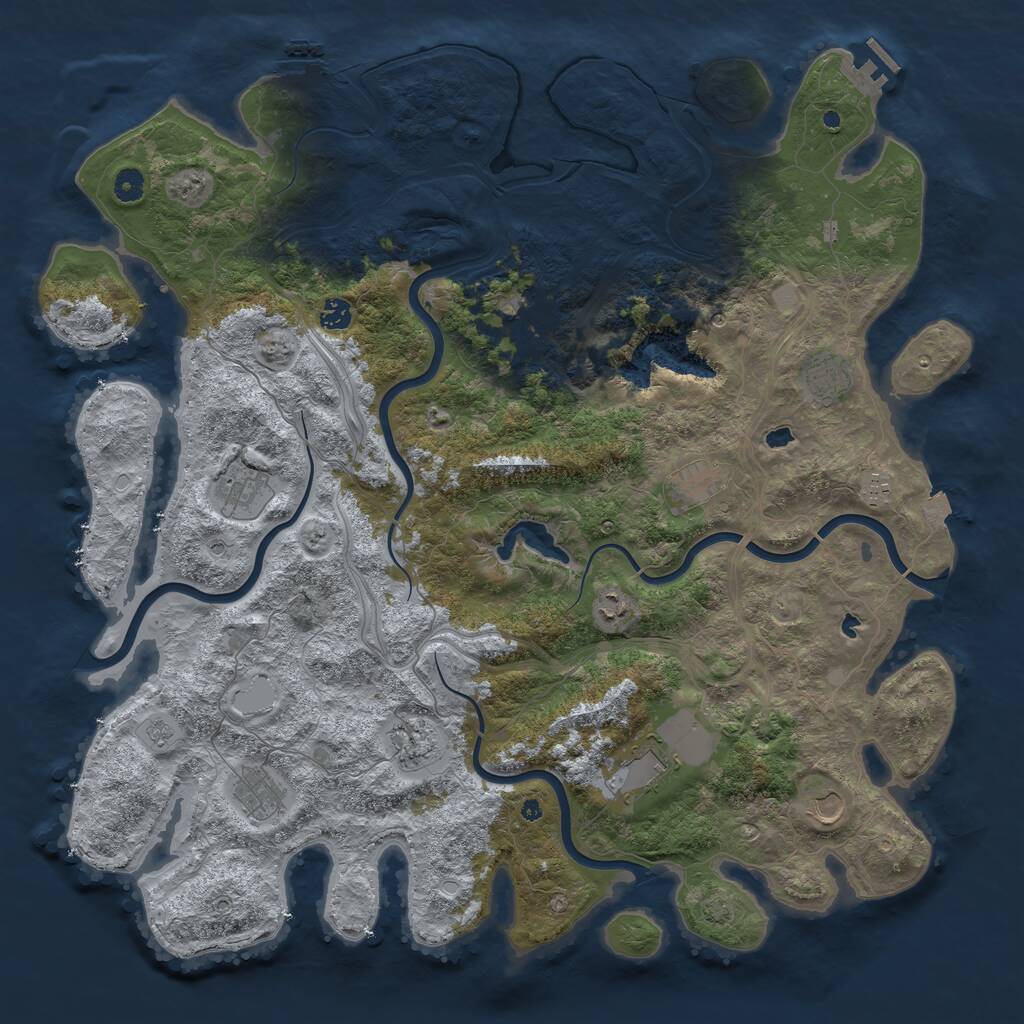 Rust Map: Procedural Map, Size: 4800, Seed: 2081165602, 17 Monuments