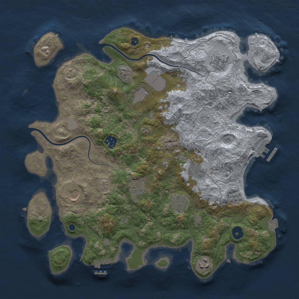 Rust Map: Procedural Map, Size: 3750, Seed: 45789712, 15 Monuments
