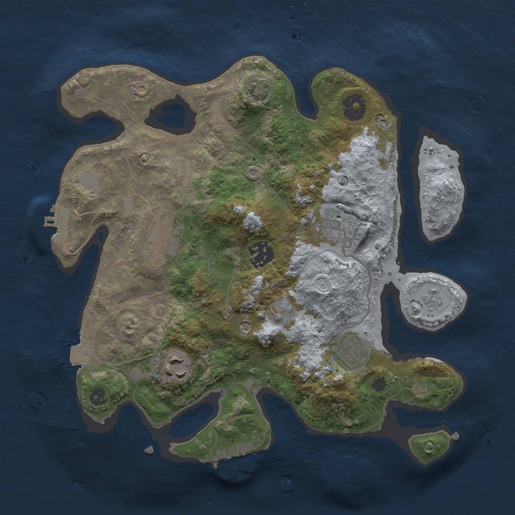 Rust Map: Procedural Map, Size: 3000, Seed: 973780312, 13 Monuments