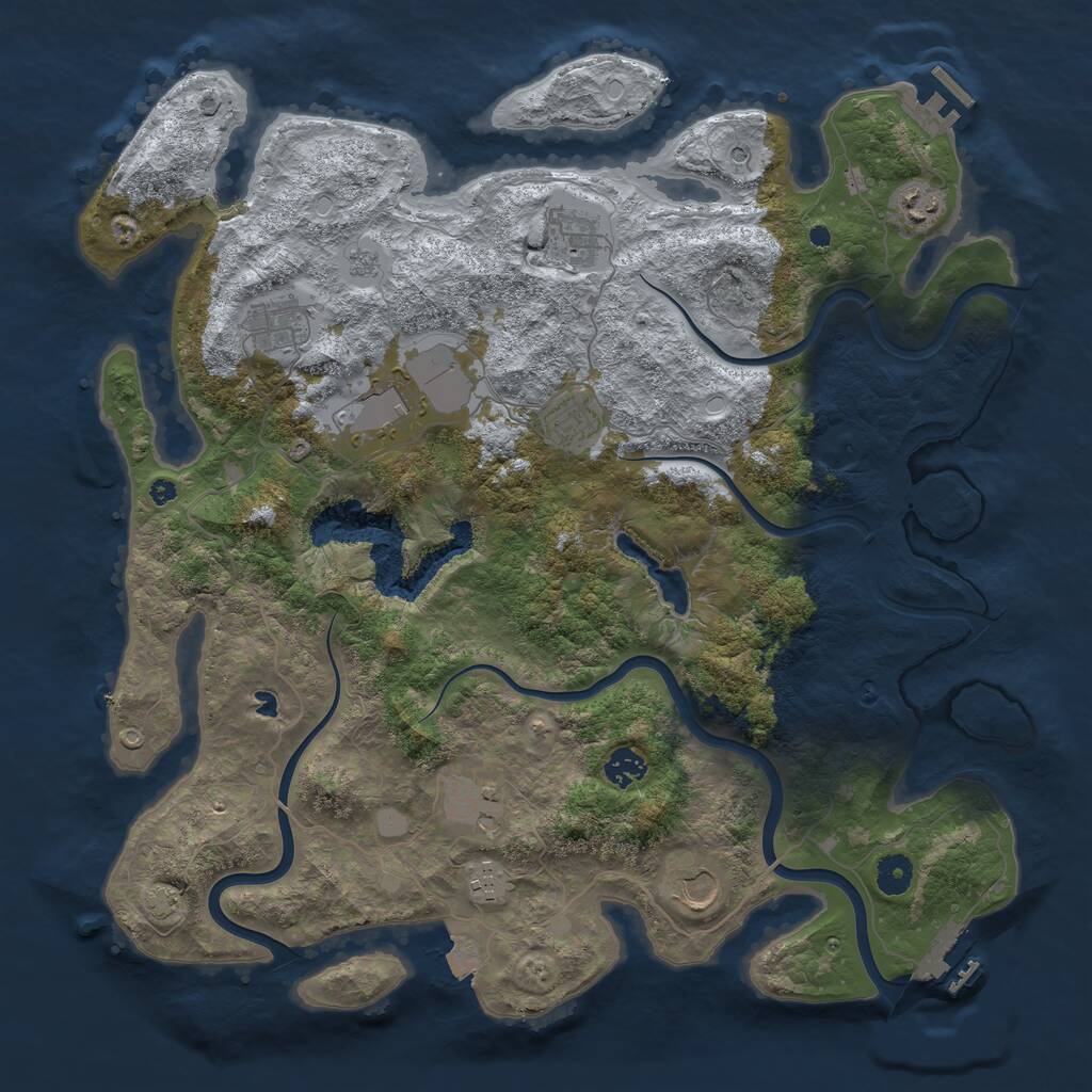 Rust Map: Procedural Map, Size: 4200, Seed: 1824628577, 15 Monuments