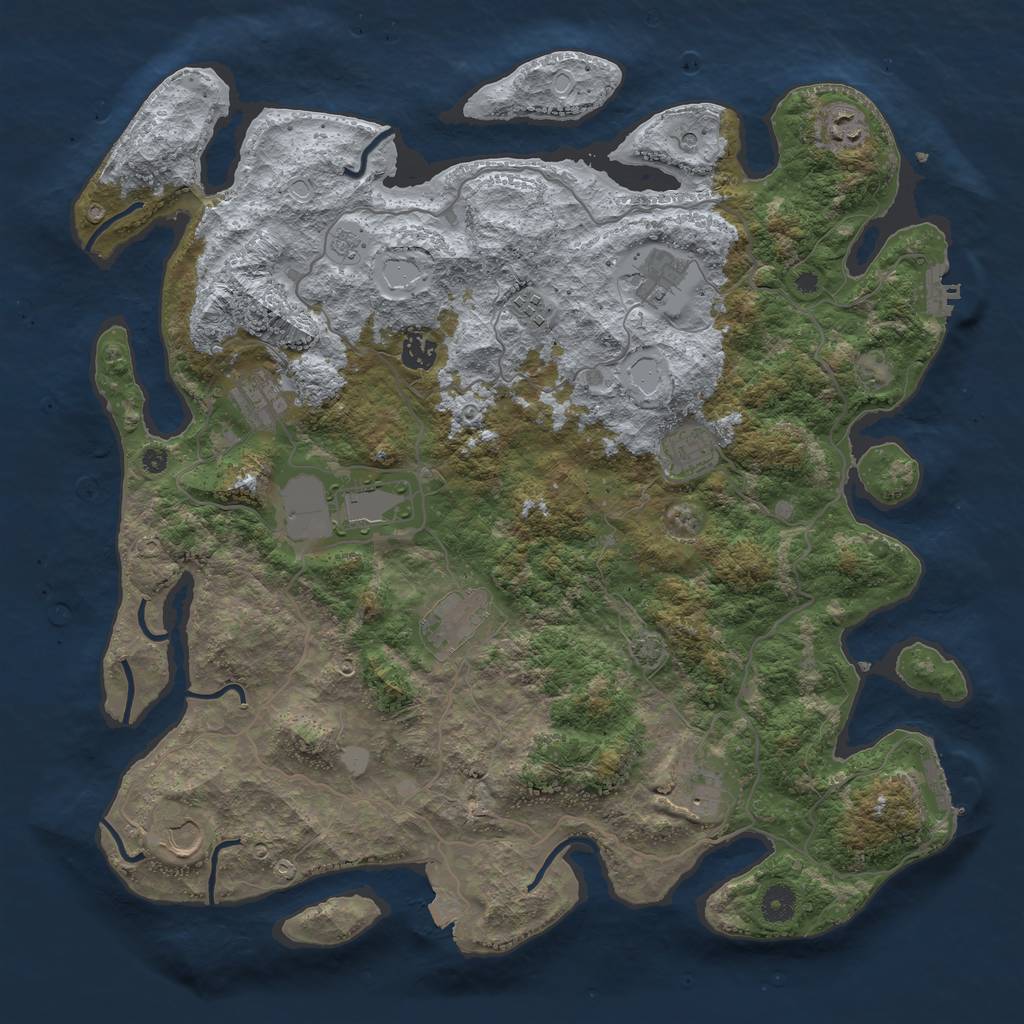 Rust Map: Procedural Map, Size: 4200, Seed: 1824628577, 18 Monuments