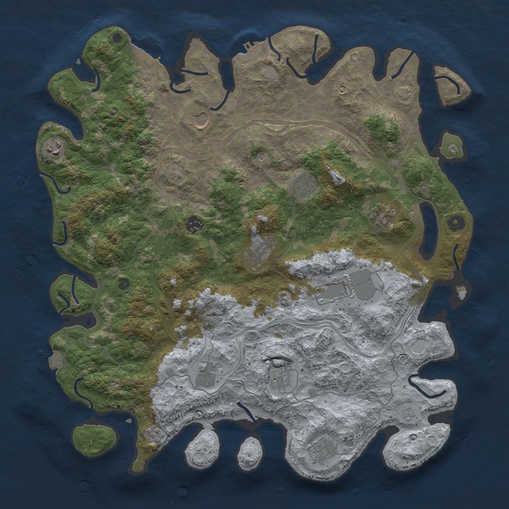 Rust Map: Procedural Map, Size: 4500, Seed: 434627722, 19 Monuments