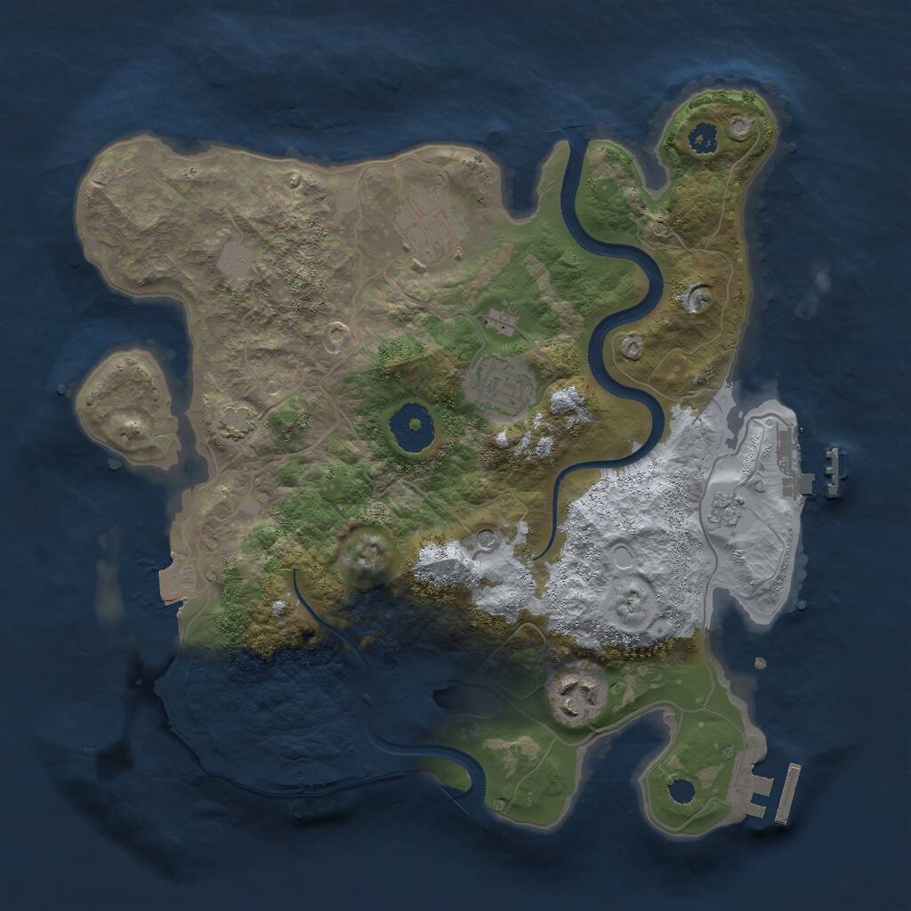 Rust Map: Procedural Map, Size: 3000, Seed: 1568946016, 9 Monuments