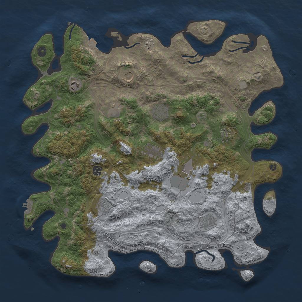 Rust Map: Procedural Map, Size: 4500, Seed: 403223154, 18 Monuments