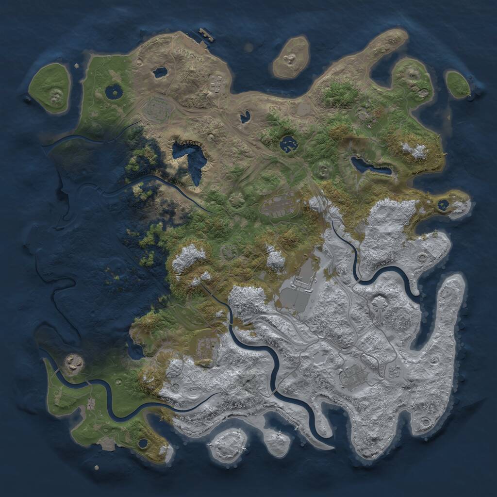 Rust Map: Procedural Map, Size: 4500, Seed: 281764339, 15 Monuments