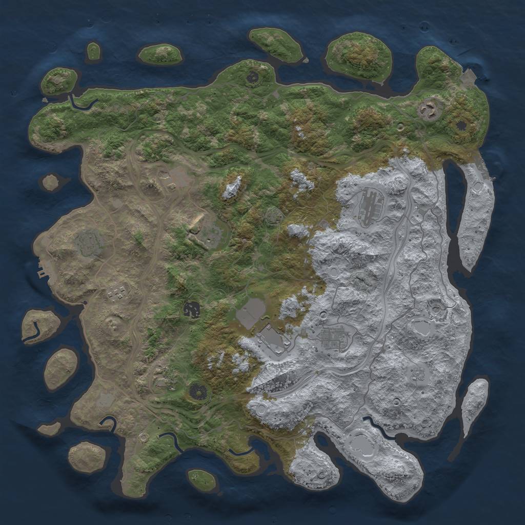 Rust Map: Procedural Map, Size: 4499, Seed: 1935290936, 18 Monuments