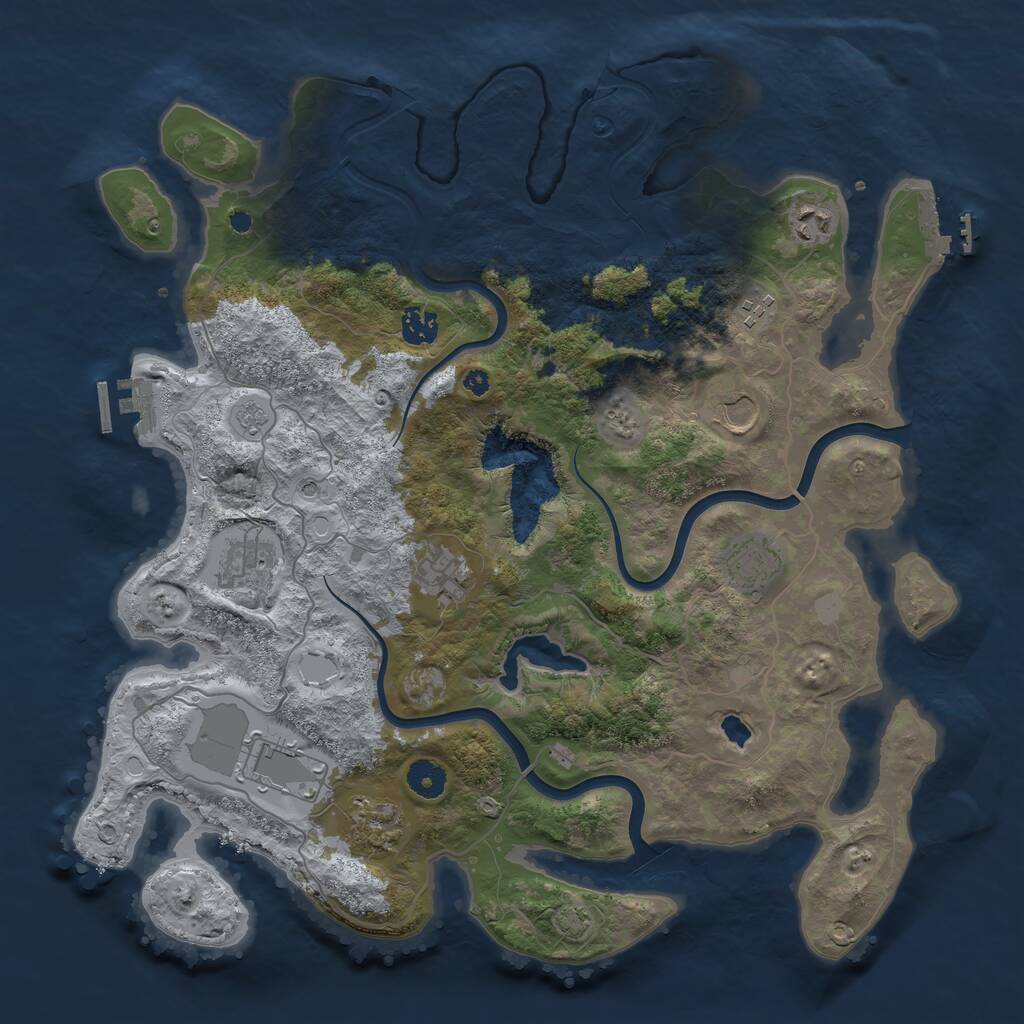 Rust Map: Procedural Map, Size: 4000, Seed: 1424448645, 15 Monuments