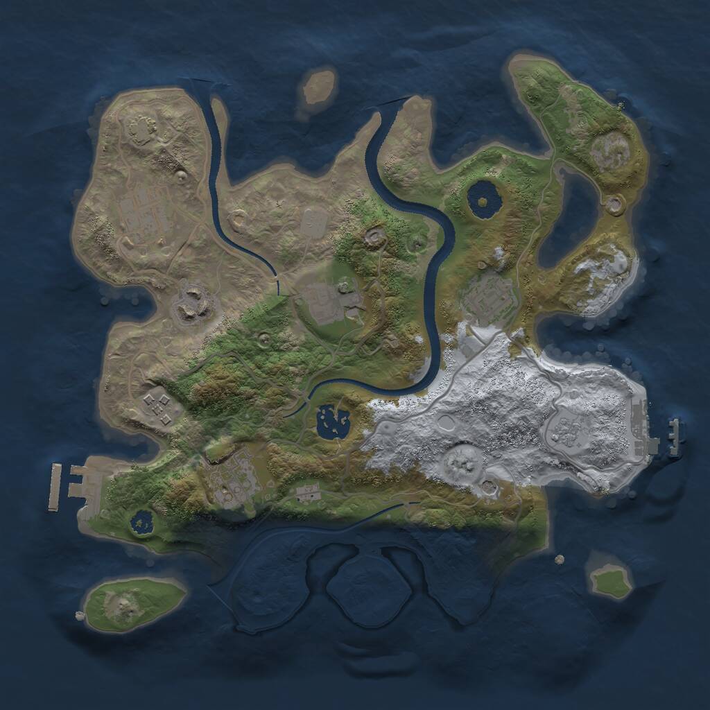 Rust Map: Procedural Map, Size: 3000, Seed: 2065880931, 13 Monuments