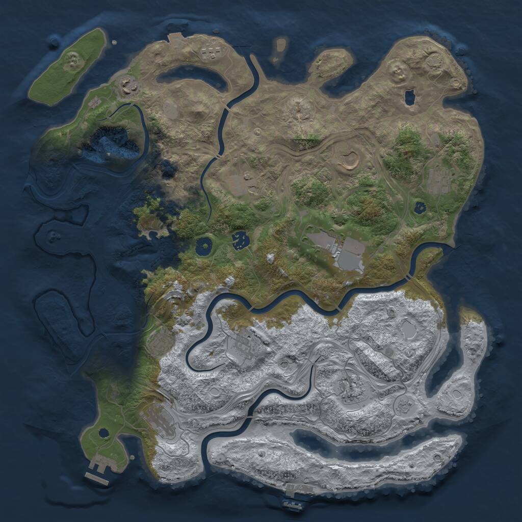 Rust Map: Procedural Map, Size: 4300, Seed: 1179445643, 17 Monuments