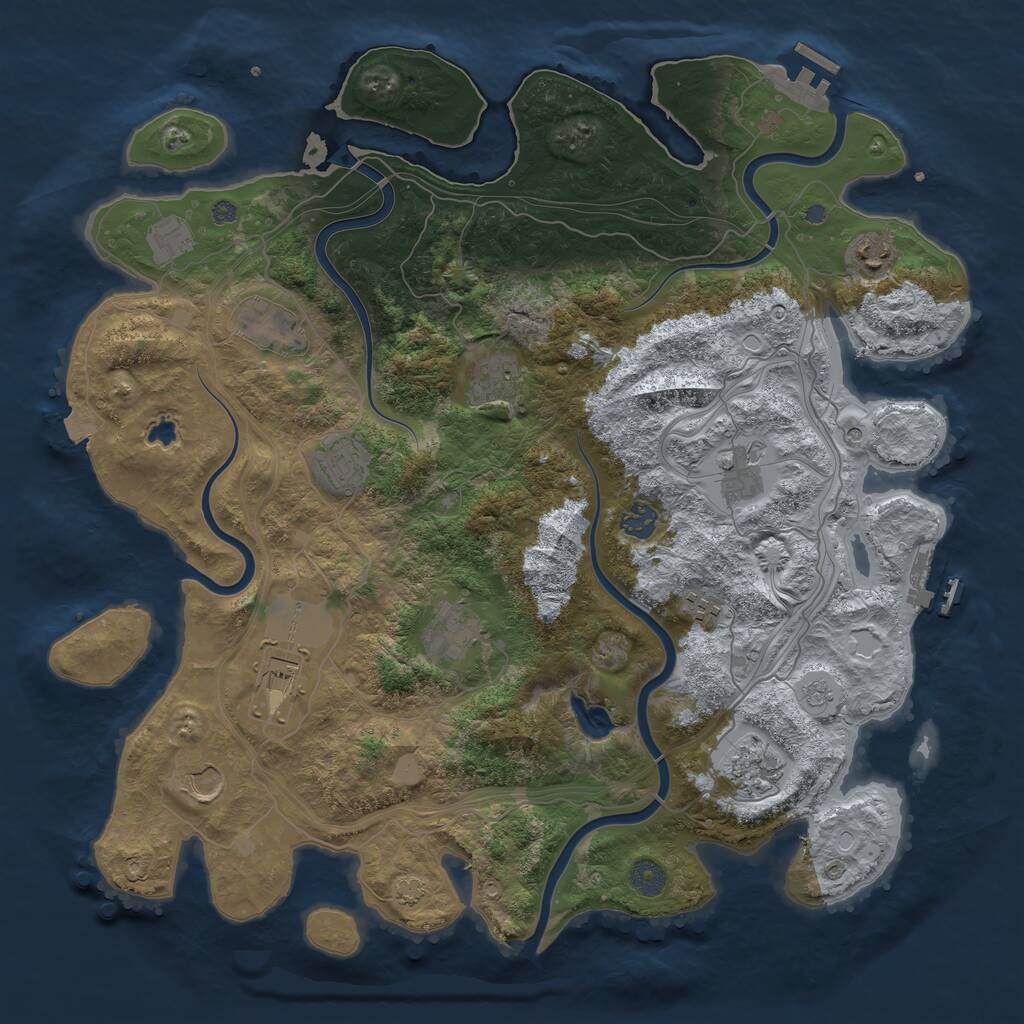 Rust Map: Procedural Map, Size: 4250, Seed: 1024768256, 19 Monuments