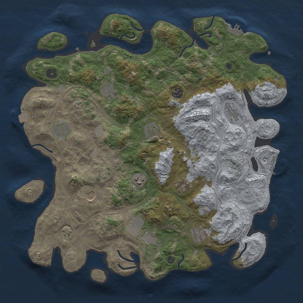 Rust Map: Procedural Map, Size: 4250, Seed: 1024768256, 19 Monuments