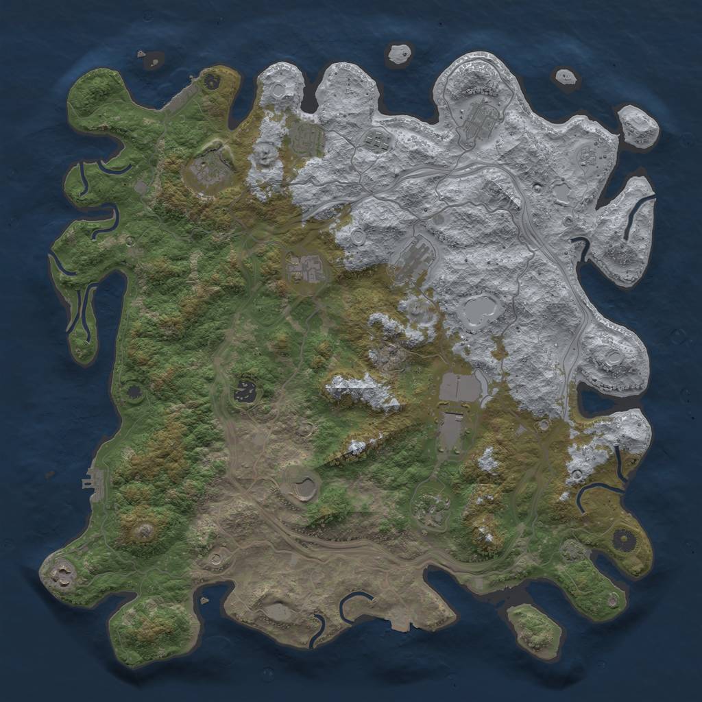 Rust Map: Procedural Map, Size: 4500, Seed: 1512896786, 19 Monuments