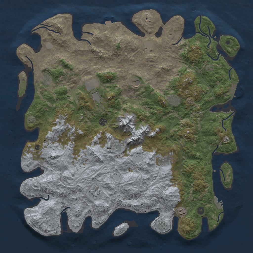 Rust Map: Procedural Map, Size: 5000, Seed: 1245790802, 19 Monuments