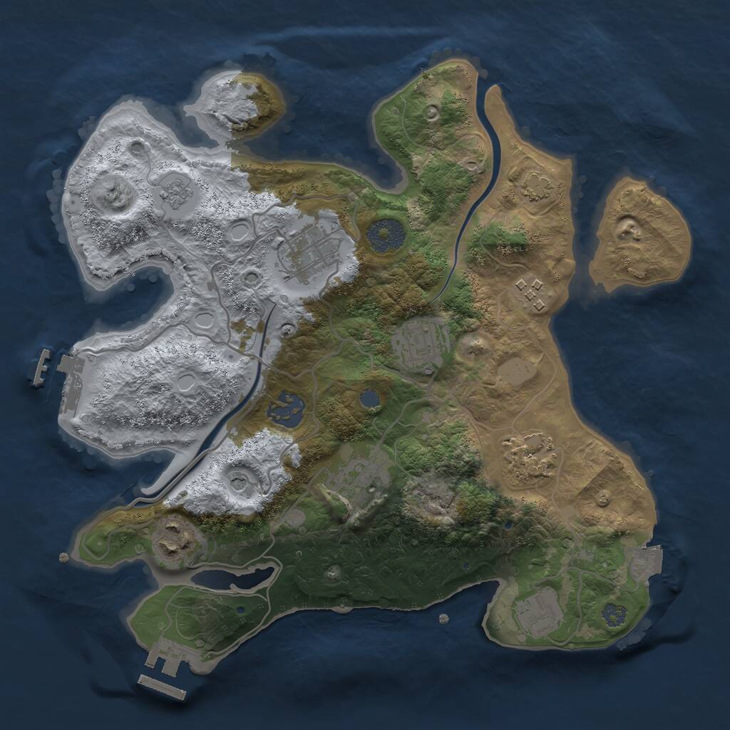 Rust Map: Procedural Map, Size: 3000, Seed: 448389073, 15 Monuments