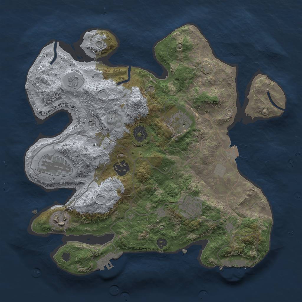 Rust Map: Procedural Map, Size: 3000, Seed: 448389073, 13 Monuments