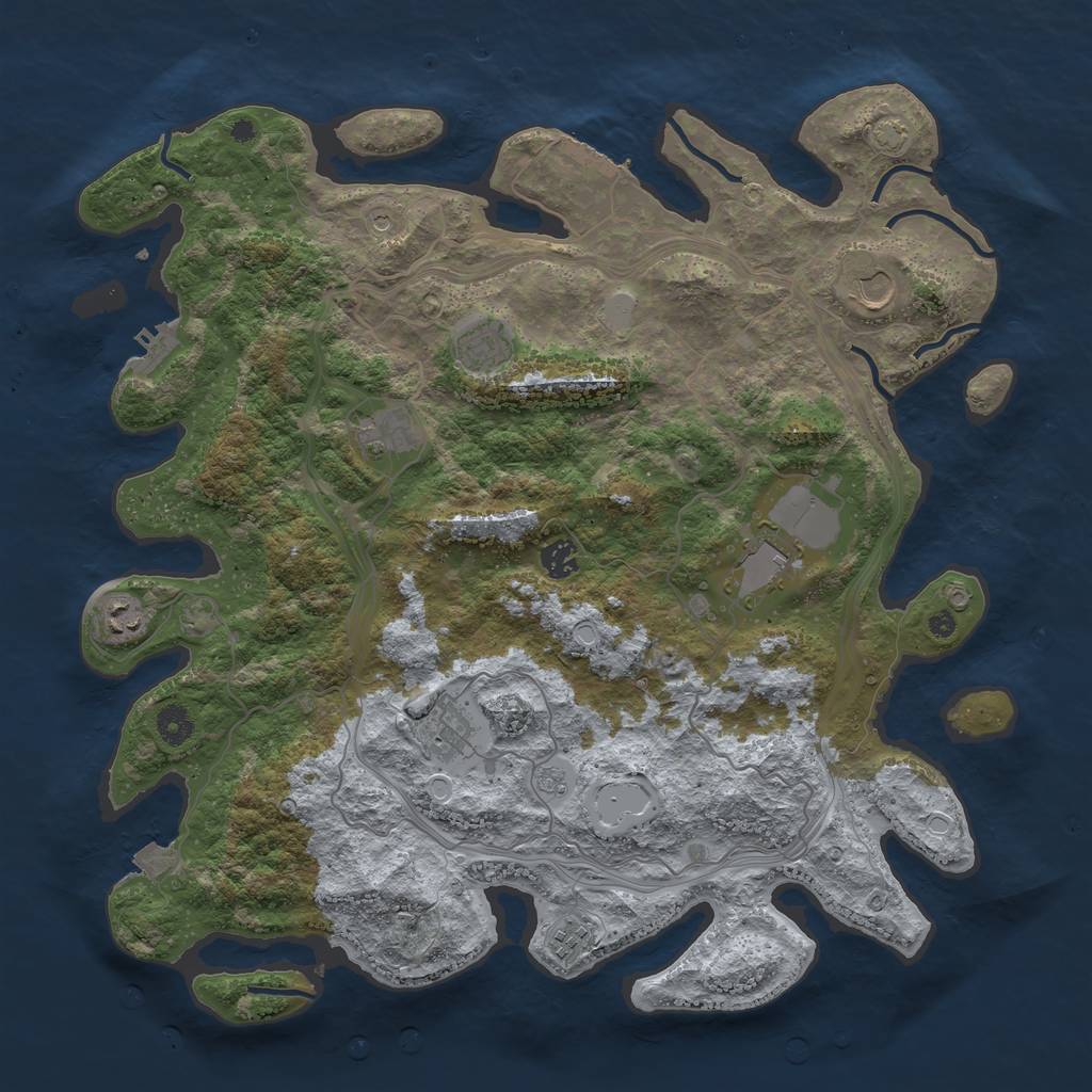 Rust Map: Procedural Map, Size: 4250, Seed: 9292013, 16 Monuments