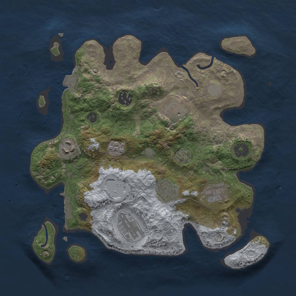 Rust Map: Procedural Map, Size: 3000, Seed: 103110411, 12 Monuments