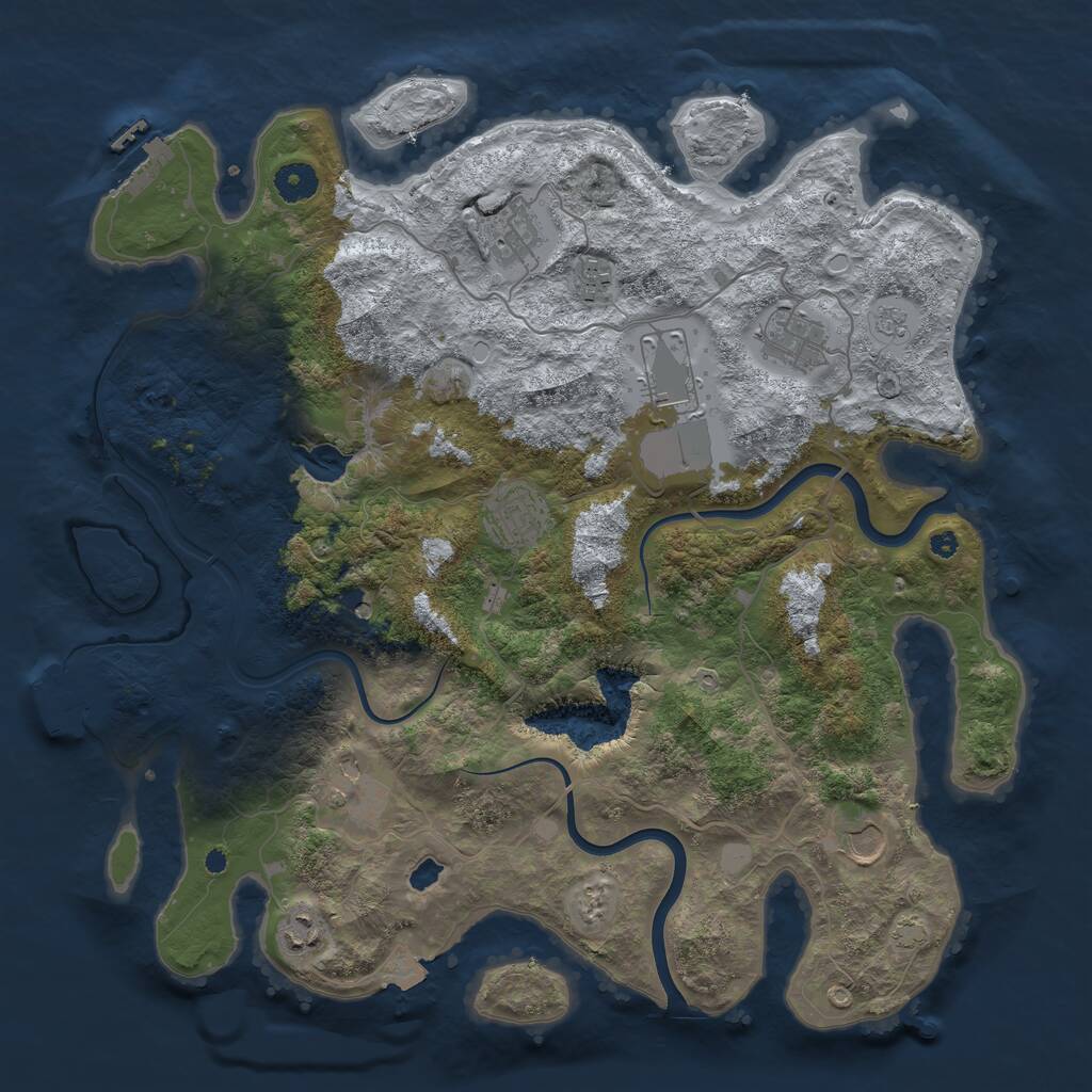Rust Map: Procedural Map, Size: 4000, Seed: 393909623, 14 Monuments