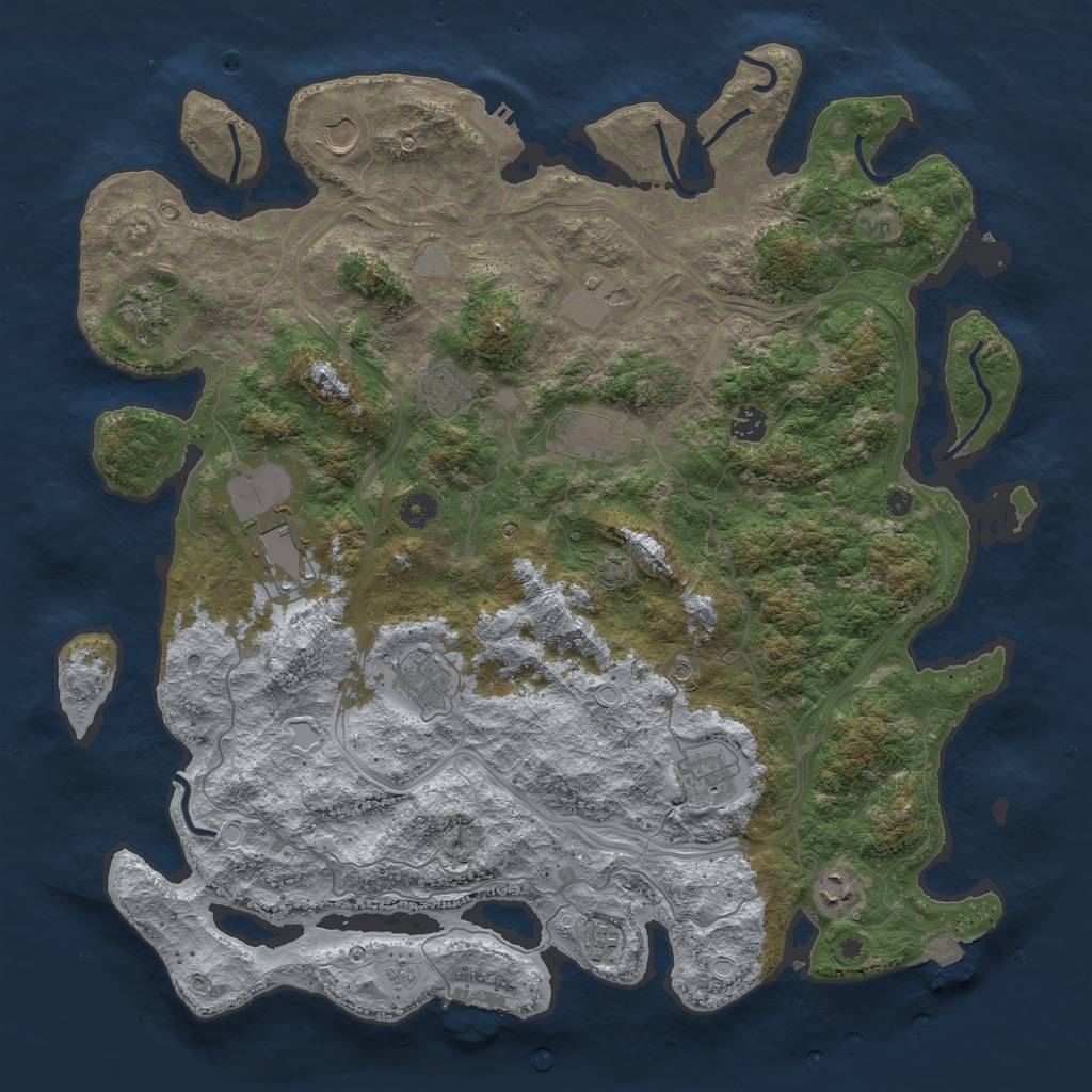 Rust Map: Procedural Map, Size: 4500, Seed: 2127007539, 19 Monuments