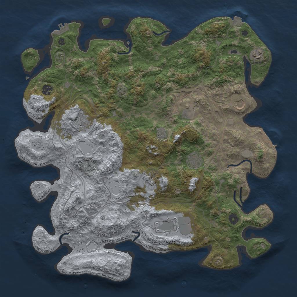 Rust Map: Procedural Map, Size: 4300, Seed: 8456744, 17 Monuments