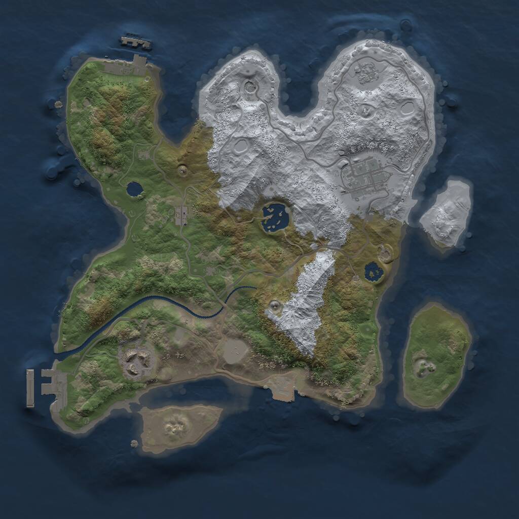 Rust Map: Procedural Map, Size: 2750, Seed: 87285721, 8 Monuments