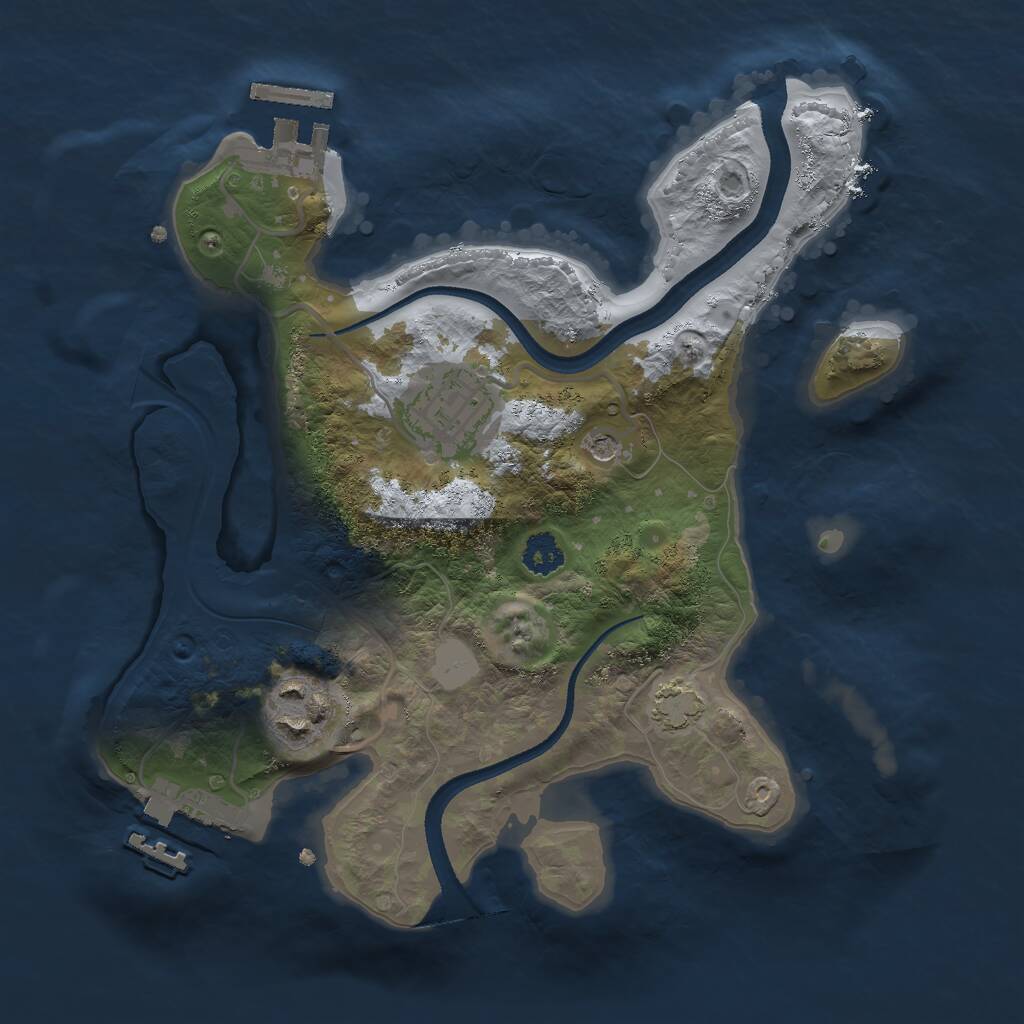 Rust Map: Procedural Map, Size: 2500, Seed: 41586, 7 Monuments