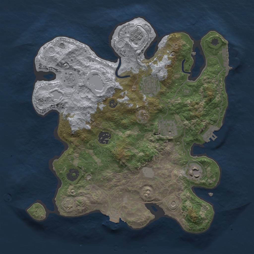 Rust Map: Procedural Map, Size: 3000, Seed: 28014867, 13 Monuments