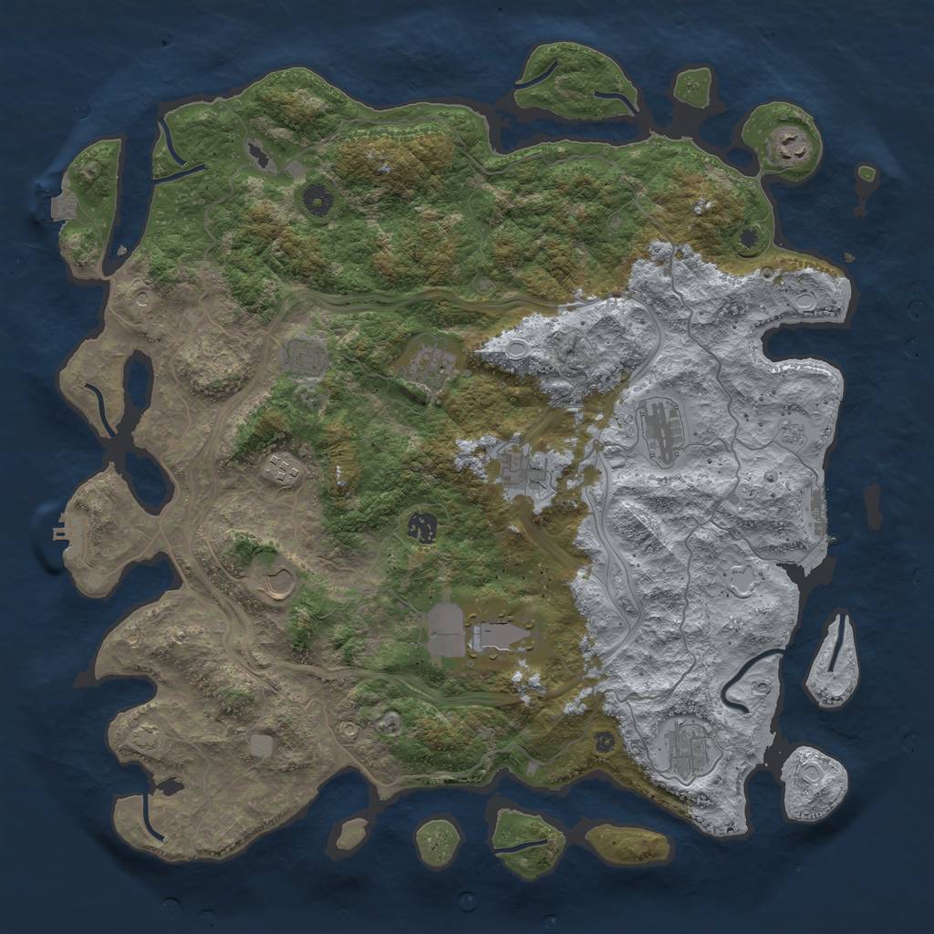 Rust Map: Procedural Map, Size: 4500, Seed: 767206064, 18 Monuments