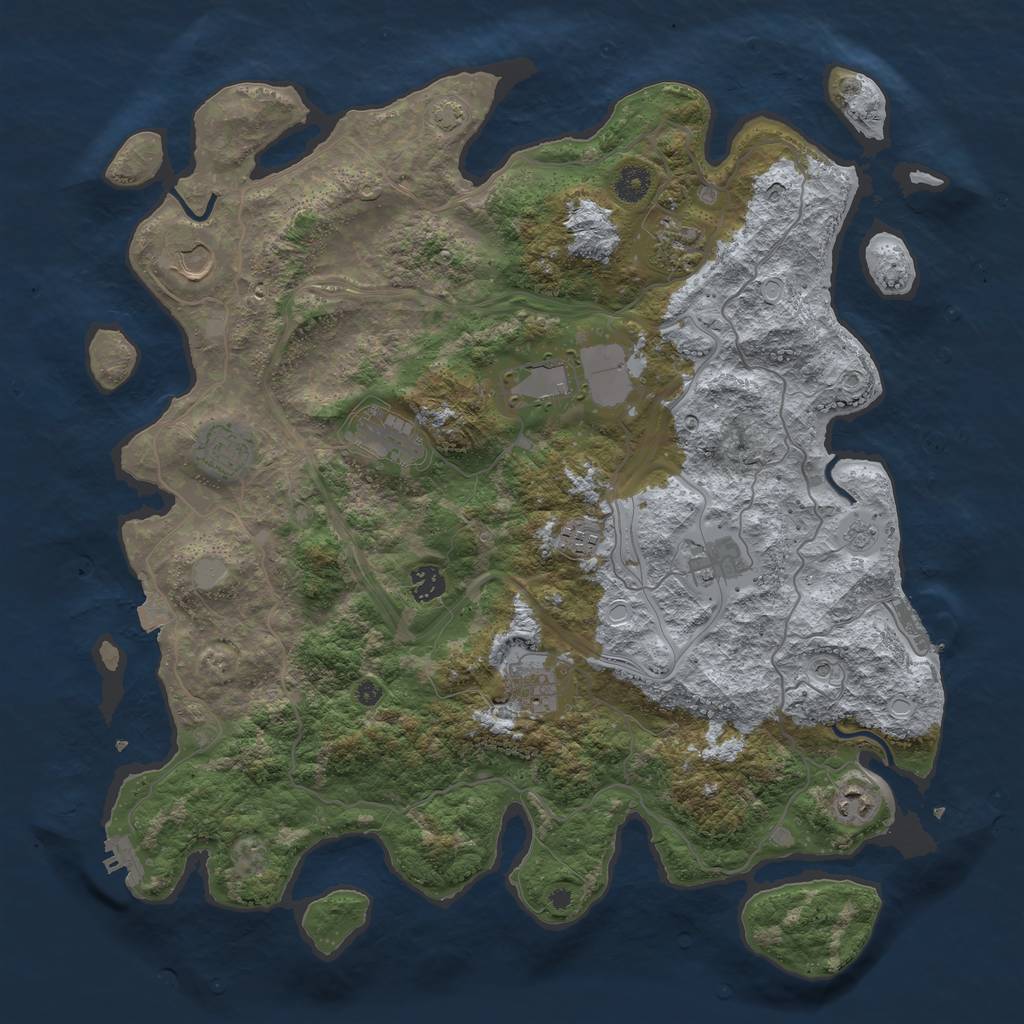 Rust Map: Procedural Map, Size: 4250, Seed: 954160670, 18 Monuments