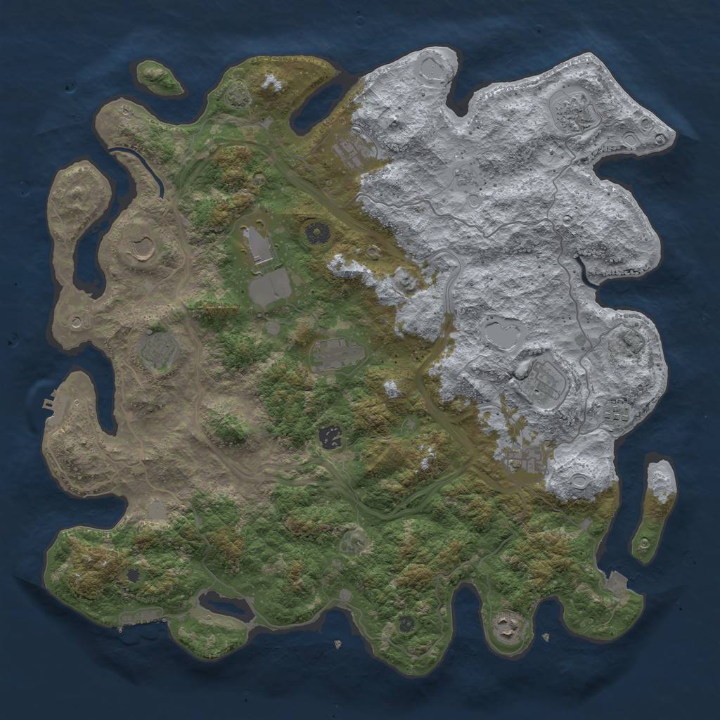 Rust Map: Procedural Map, Size: 4500, Seed: 1883820612, 19 Monuments