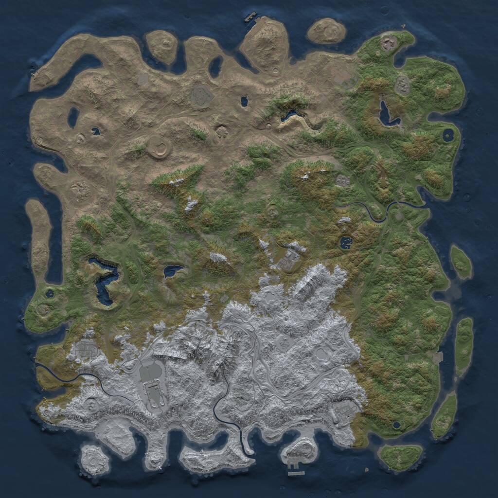 Rust Map: Procedural Map, Size: 6000, Seed: 2123113123, 17 Monuments