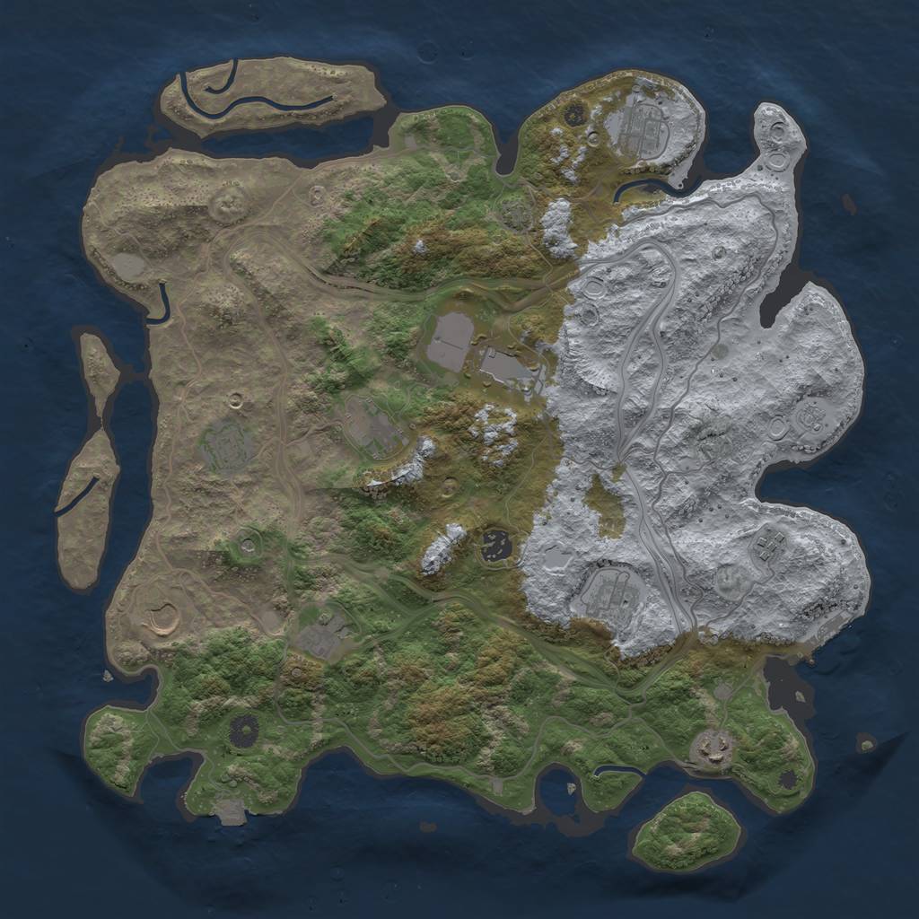 Rust Map: Procedural Map, Size: 4250, Seed: 247150970, 17 Monuments