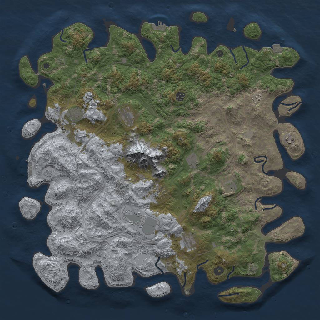 Rust Map: Procedural Map, Size: 5000, Seed: 1827472093, 18 Monuments
