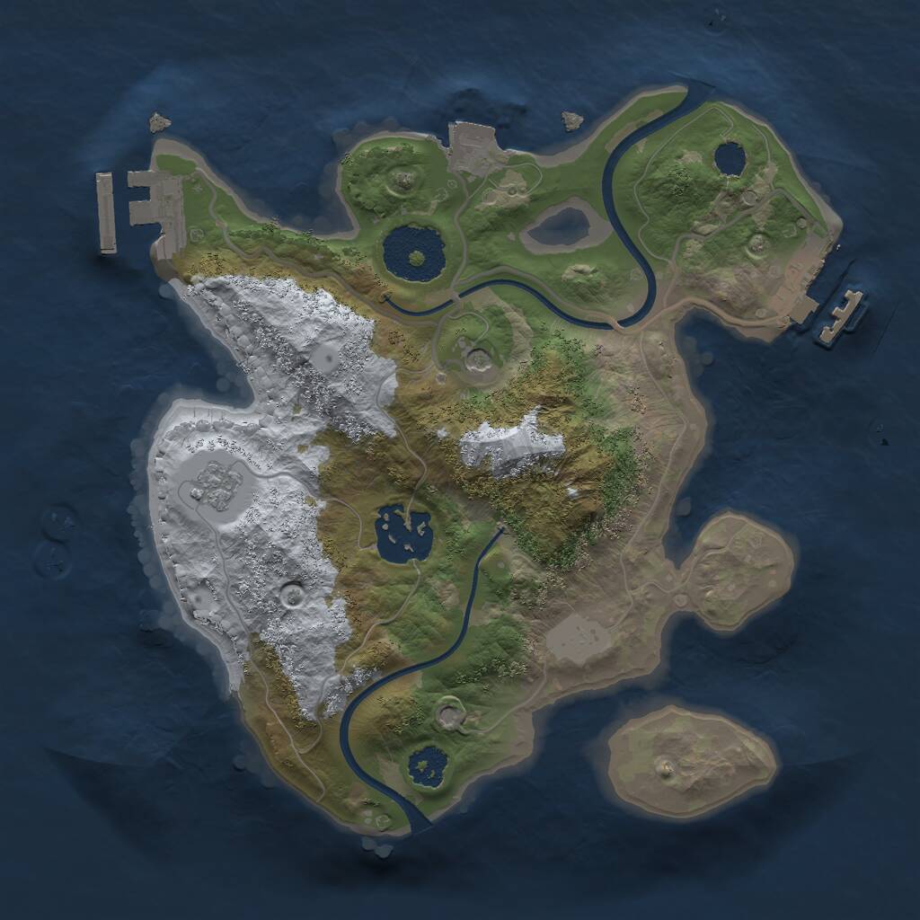 Rust Map: Procedural Map, Size: 2300, Seed: 735562671, 6 Monuments