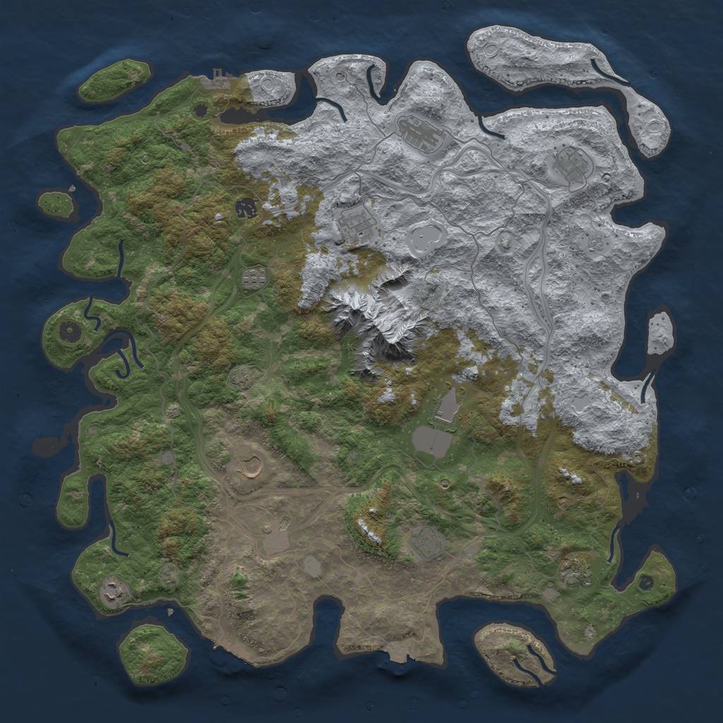 Rust Map: Procedural Map, Size: 5000, Seed: 1769769758, 19 Monuments