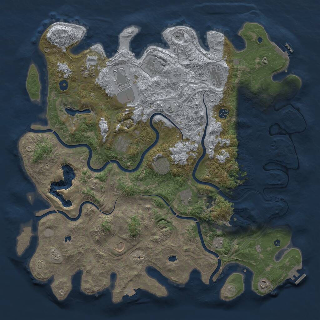 Rust Map: Procedural Map, Size: 4800, Seed: 366079751, 17 Monuments