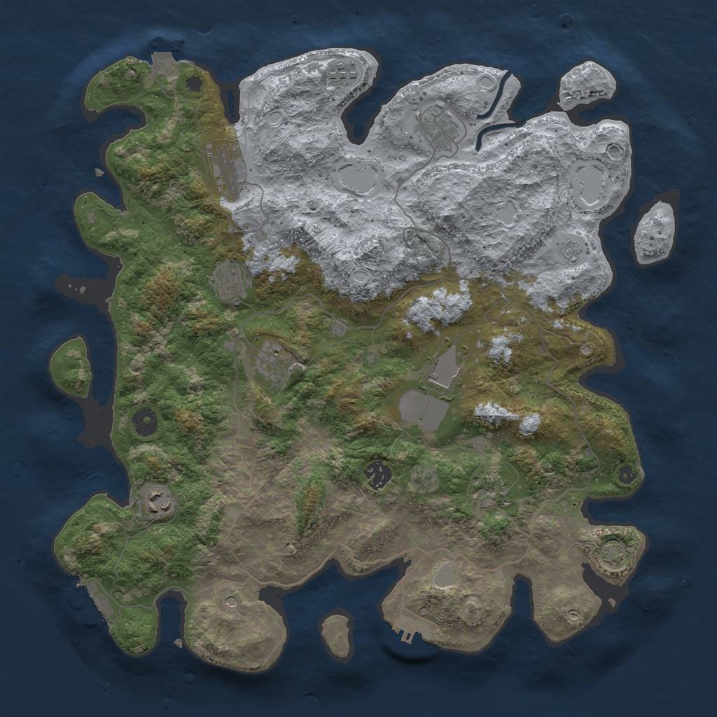 Rust Map: Procedural Map, Size: 4000, Seed: 200000, 17 Monuments